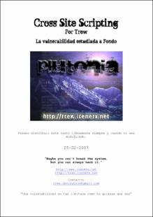 Portada Cross Site Scripting : La vulnerabilidad estudiada a fondo