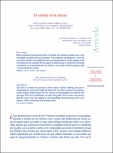 Portada El sentido de la lectura