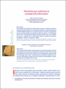 Portada Elementos que conforman la sociedad de la información