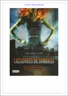 Portada Cazadores de sombras 1: Ciudad de hueso