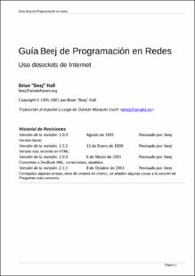 Portada Gu&iacute;a beej de programaci&oacute;n en redes : Uso de sockets de internet