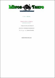 Portada Ciencia de la lógica primera parte