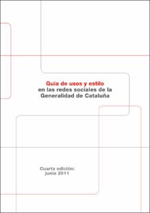 Portada Guía de usos y estilo en las redes sociales de la generalitat de Catalunya