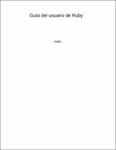 Portada Guía del usuario de Ruby