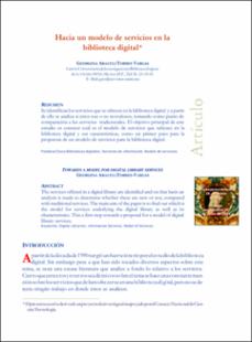 Portada Hacia un modelo de servicios en la biblioteca digital