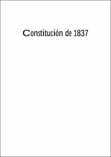 Portada la constituci&oacute;n de 1837: un par&eacute;ntesis liberal