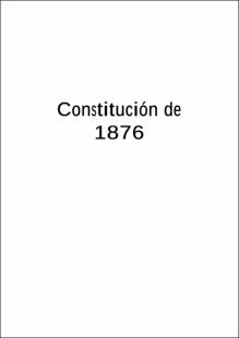 Portada Constitución de 1876: la restauración de la monarquía