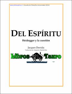 Portada Del espiritu heidegger y la cuestion