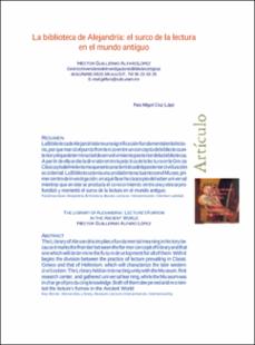 Portada La biblioteca de Alejandría el surco de la lectura en el mundo antiguo