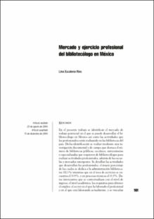 Portada Mercado y ejercicio profesional del bibliotecólogo en México