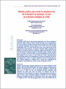 Portada Método gráfico para medir la obsolescencia de la literatura de geología : el caso de la Revista Geológica de Chile