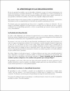 Portada El aprendizaje en las organizaciones