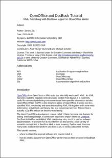 Portada Open office and docbook tutorial