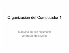 Portada Organización del Computador 1 : Máquina de von NeumannJerarquía de Niveles