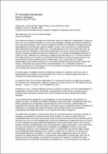 Portada El concepto de tiempo