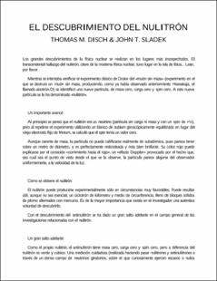 Portada El descubrimiento del nulitron