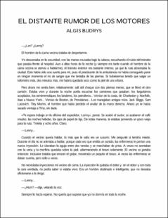 Portada el distante rumor de los motores