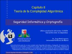 Portada Teoría de la Complejidad Algorítmica : Seguridad Informática y Criptografía