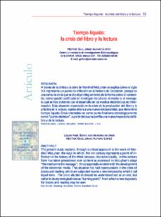 Portada Tiempo líquido : la crisis del libro y la lectura