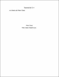 Portada Tutorial de C++ : o el diario de Peter Class