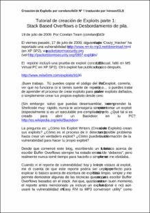 Portada Tutorial de creación de Exploits parte 1 : Stack Based Overflows o Desbordamiento de pila