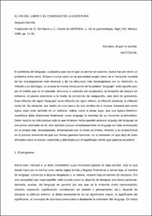 Portada El fin del libro y el comienzo de la escritura