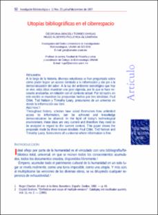Portada Utopías bibliográficas en el ciberespacio