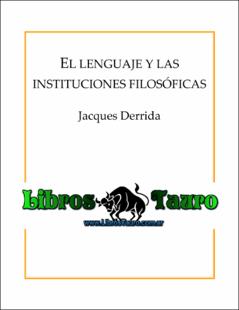 Portada El lenguaje y las instituciones filosoficas