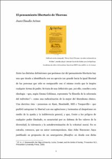 Portada El pensamiento libertario de Thoreau