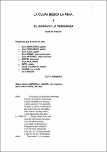 Portada La culpa busca la pena y el agravio la venganza