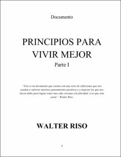 Portada Principios para vivir mejor. Parte I