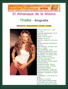 Portada Thalía, biografía