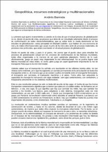 Portada geopolitica recursos estrategicos y multinacionales