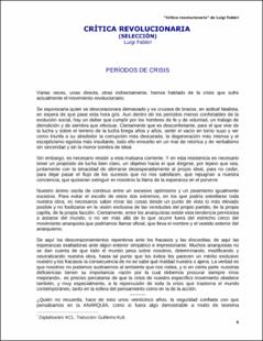Portada Crítica revolucionaria : (selección)
