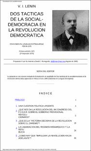 Portada Dos tácticas de la social-democracia en la revolución democrática