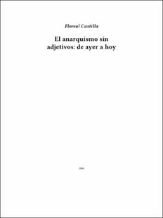 Portada El anarquismo sin adjetivos : de ayer a hoy