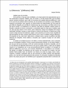 Portada La diferencia differance 1968