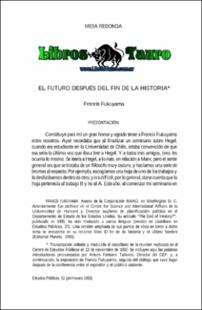 Portada El futuro después del fin de la historia