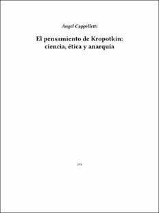 Portada El pensamiento de Kropotkin : ciencia, ética y anarquía