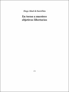 Portada En torno a nuestros objetivos libertarios