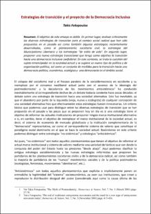 Portada Estrategias de transici&oacute;n y el proyecto de la democracia inclusiva