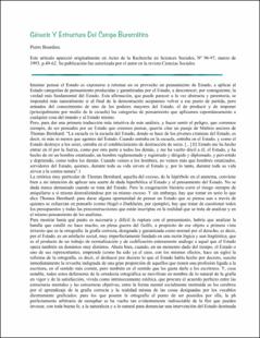 Portada Génesisy estructura del campo burocrático