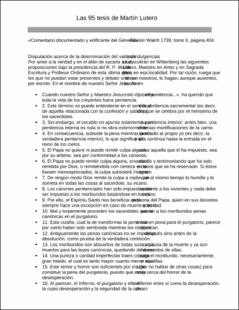 Portada Las 95 tesis de Martín Lutero